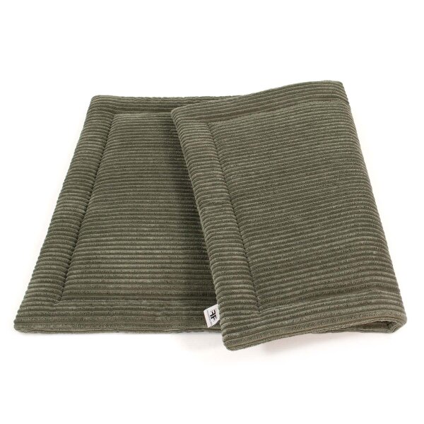 Wattierte Hundedecke Plaid Cord Pistacchio